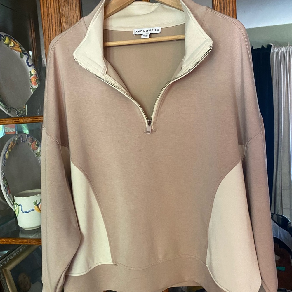 And Now This Women's Tan Zip-Up Jacket